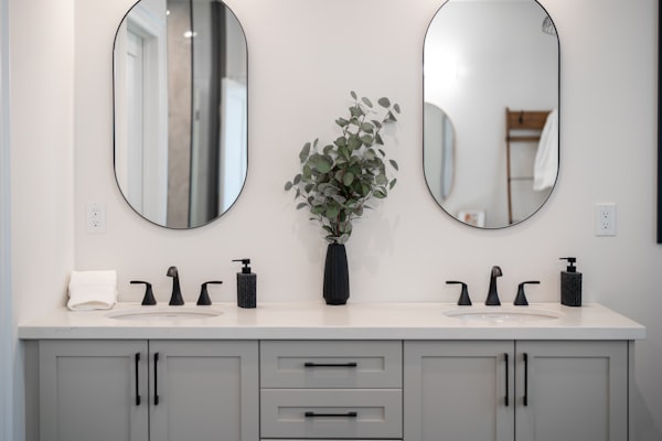 Modern bathroom vanity with quality plumbing fixtures